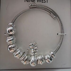 Nine West Silver Beaded Bracelet